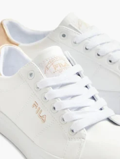 Ladies Fila White/ Gold Lace-up Trainers