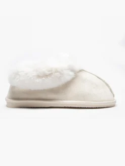 Ladies Fur Trim Slippers