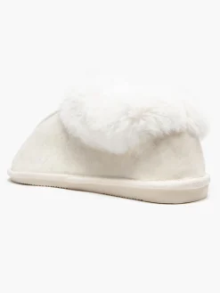 Ladies Fur Trim Slippers