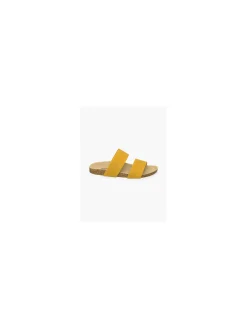 Ladies Graceland Mustard Twin Strap Footbed Sandals