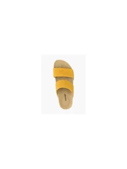 Ladies Graceland Mustard Twin Strap Footbed Sandals
