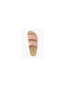 Ladies Graceland Pink Twin Strap Footbed Slide Sandals