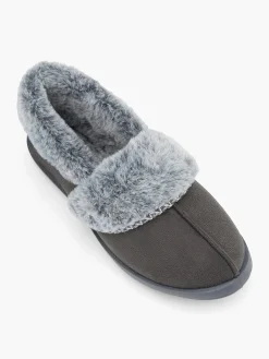 Ladies Grey Full Slipper