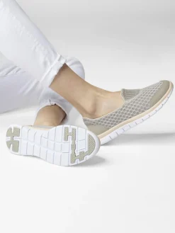 Ladies Grey Slip On Casual Trainers