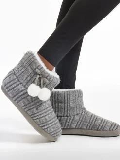 Ladies Grey Slipper Boot