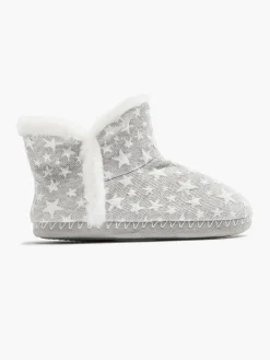 Ladies Grey Star Slipper Boots