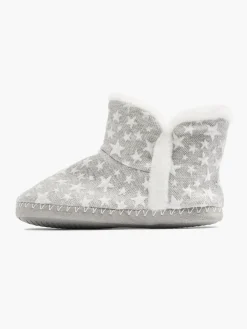Ladies Grey Star Slipper Boots