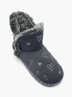 Ladies Heart Slipper Boots