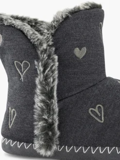Ladies Heart Slipper Boots