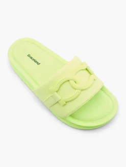 Ladies Lime Green Slides