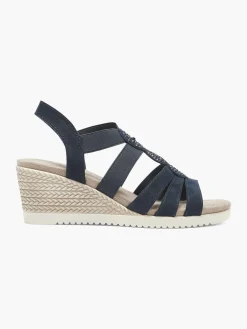 Ladies Navy Blue Wedge Sandals