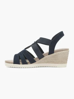 Ladies Navy Blue Wedge Sandals