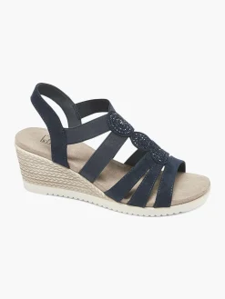 Ladies Navy Blue Wedge Sandals
