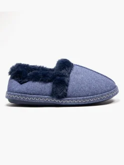 Ladies Navy Slippers
