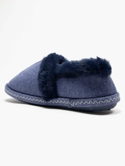 Ladies Navy Slippers