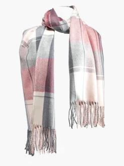 Ladies Pink Check Scarf