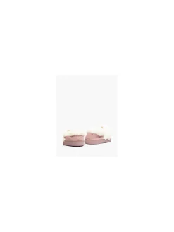 Ladies Pink Fur Trim Full Slippers