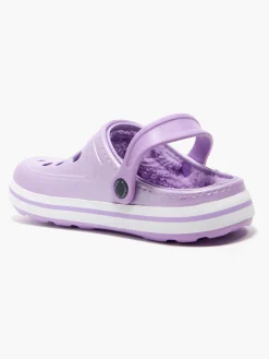 Ladies Purple Fur Lined Clogs