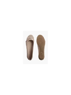 Ladies Rose Gold Detail Ballerinas