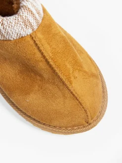 Ladies Tan Mocassin Slippers