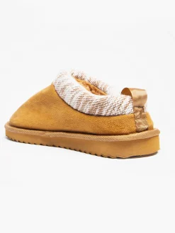 Ladies Tan Mocassin Slippers