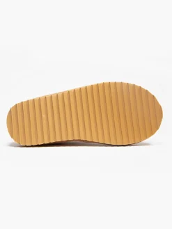 Ladies Tan Mocassin Slippers