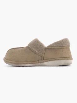 Ladies Taupe Full Slipper
