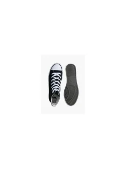 Ladies VTY Black High Top Lace-up Canvas Shoes