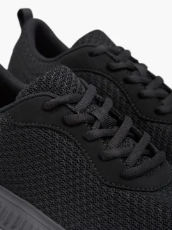 Ladies VTY Black Lace-up Trainers