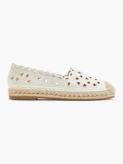 Ladies White & Beige Espadrille