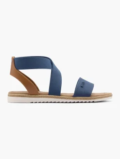 Light Blue Elasticated Strap Sandal with Contrasting Sole