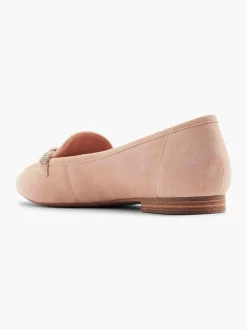 Light Pink Leather Loafer with Diamante Entwined Braid Detail