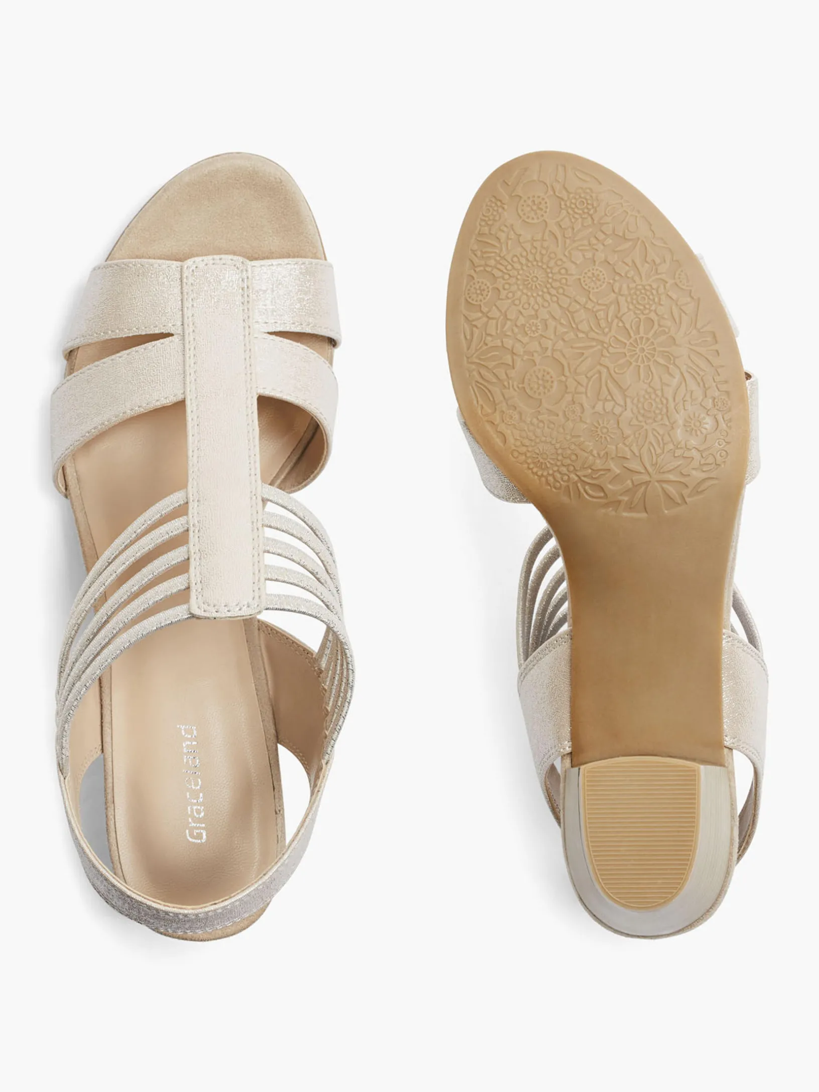 Light Rose Gold Heeled Sandals