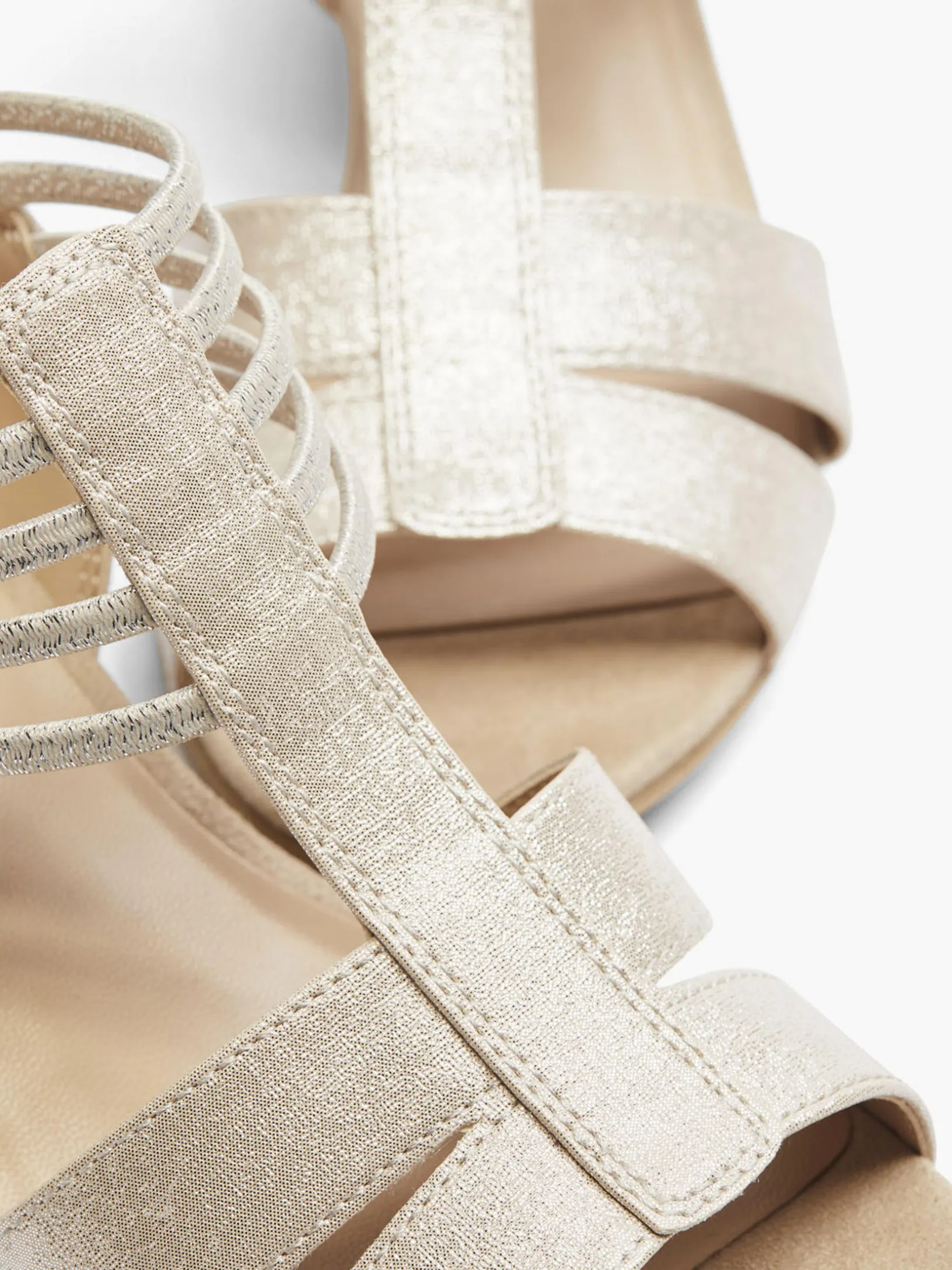 Light Rose Gold Heeled Sandals