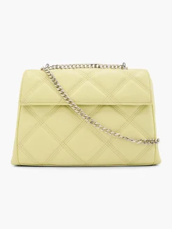 Lime Quilted Handbag with Chain Strap