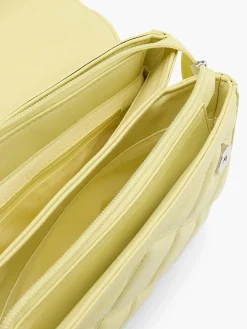 Lime Quilted Handbag with Chain Strap