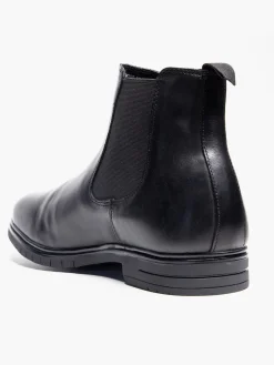 Mens Black Leather Chelsea Boot