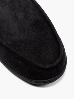 Mens Black Moccasin Slippers