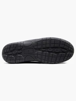 Mens Black PU Slippers