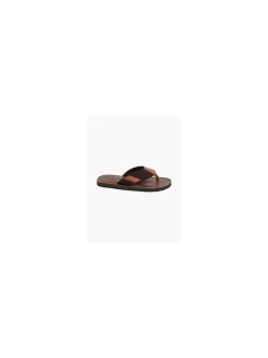 Mens Blue Fin Brown Toe Post Sandals