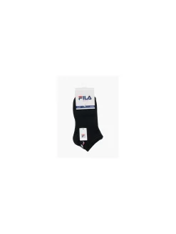 Mens Fila 3 Pack Black Quarter Sports Socks (39-42)