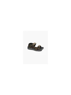 Mens Hush Puppies Castro Brown Triple Strap Sandals