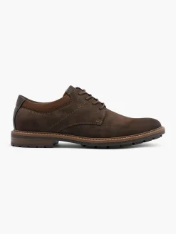 Mens Lace Up Dark Brown Casual Formal