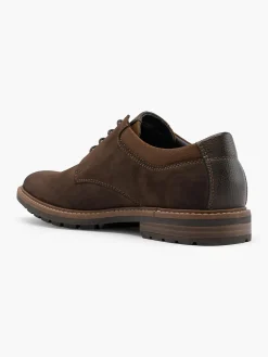 Mens Lace Up Dark Brown Casual Formal