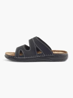Mens Memphis One Black Twin Strap Footbed
