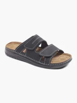 Mens Memphis One Black Twin Strap Footbed