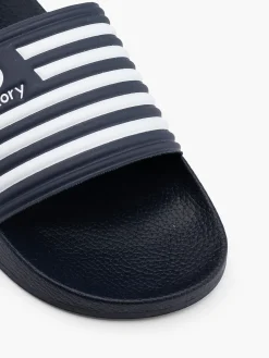 Mens Navy/ White Slides