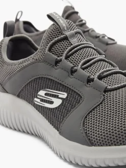 Mens Skechers Elite Flex Grey Slip-on Trainers