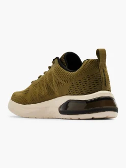 Mens Skechers Khaki Memory Foam Lace Up Trainers