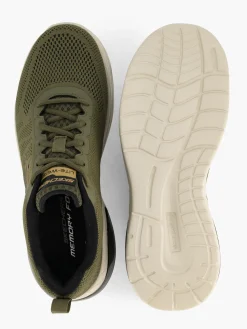 Mens Skechers Khaki Memory Foam Lace Up Trainers